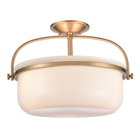 ELK SHOWROOM Wentworth 17'' Wide 3Light Semi Flush Mount, Brushed Gold 89463/3